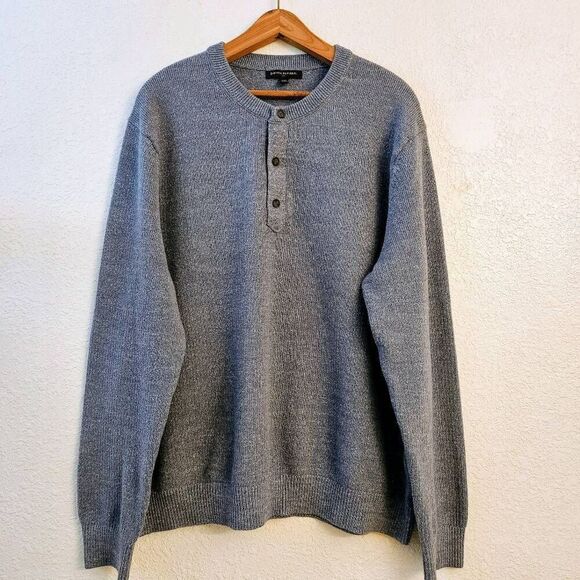 NWOT Banana Republic Textured Henley Sweater: Light Blue XXL: Coastal Casual - Picture 1 of 6